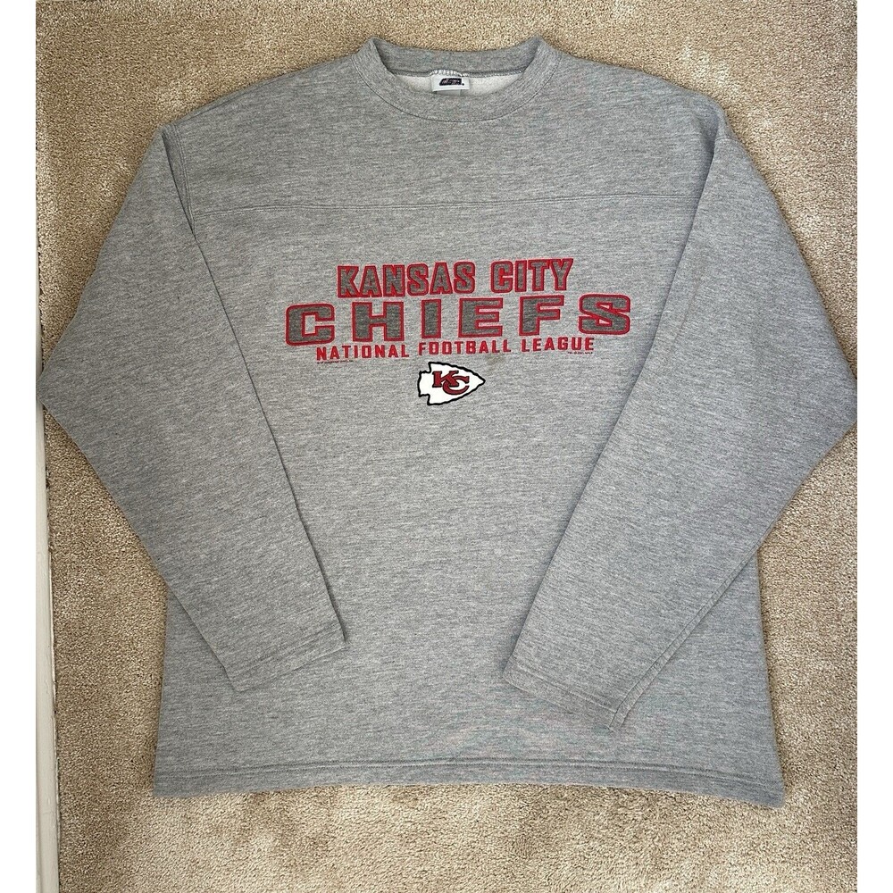 Vintage 2001 Kansas City Chiefs Sweatshirt Men’s XL XXL Gray NFL CSA Crewneck - Picture 1 of 7